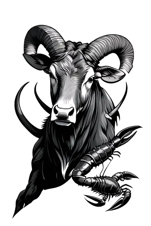 Ram And A Bull And A Lobster