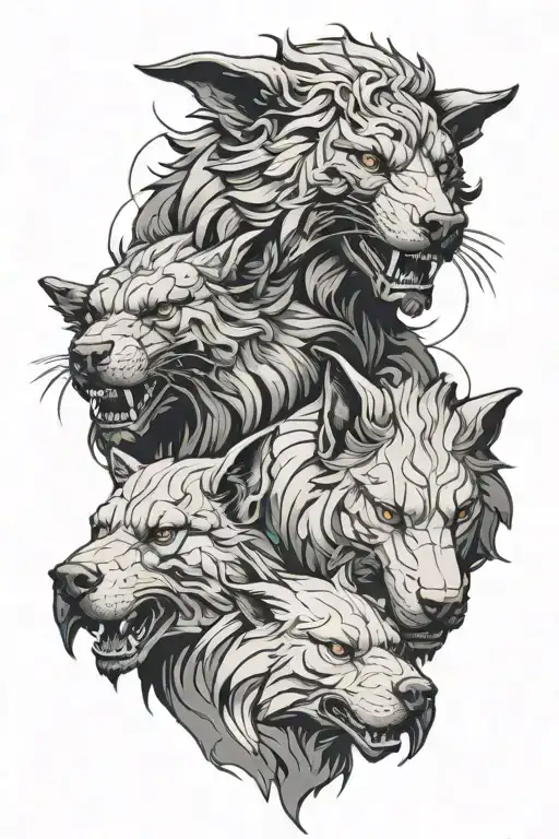 Hades Cerberus Realism Blackwork