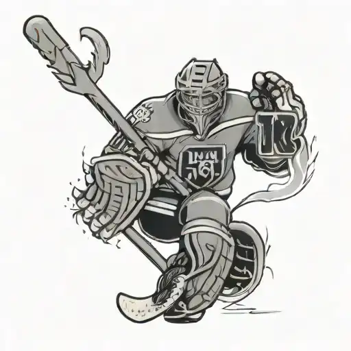 The Number 13 With A Crest Around It Hockey Themed