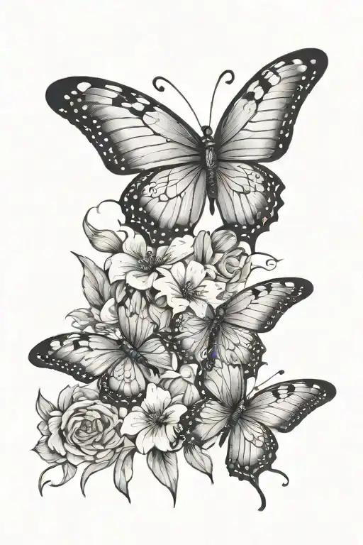 Butterflies Flying Flower Blooming