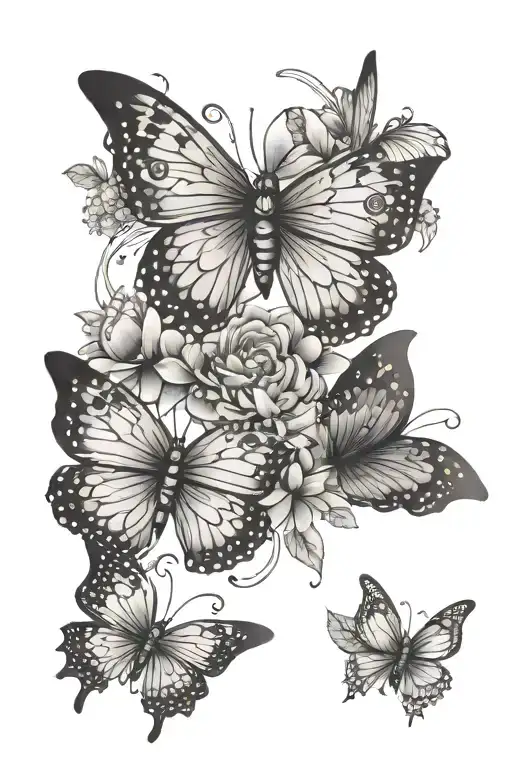 Spaced Out Butterflies Flying Flowers Diamonds