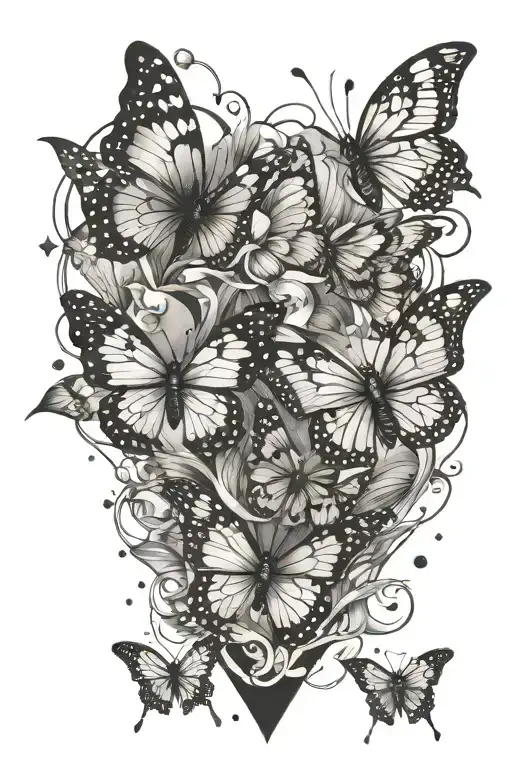 Spaced Out Butterflies Flying Diamonds