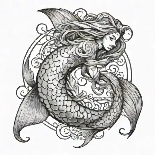 Mermaid Tail Surrounded