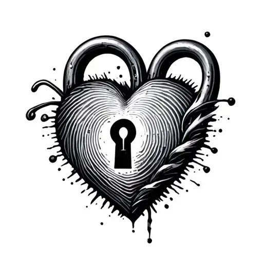 Thumb Print Heart Shaped Lock