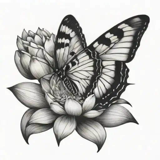 Butterfly And Lotus