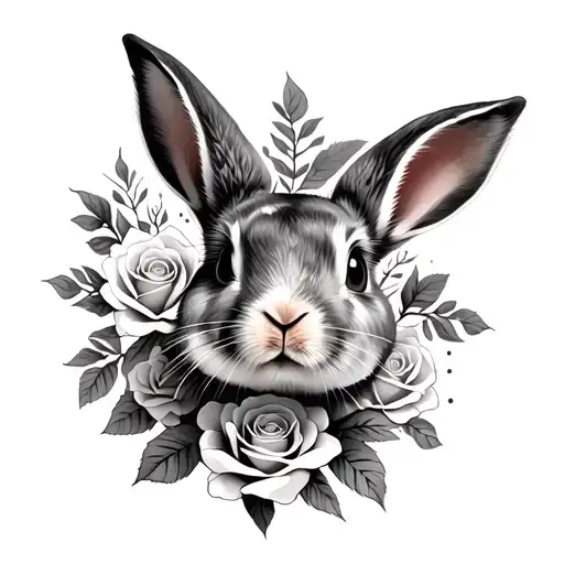 Rabbit And Roses