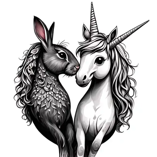 Bunny And Unicorn In Love