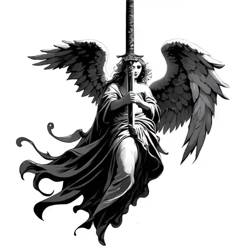 Angel Holding A Sword