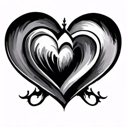 Two Heart Shaped Tattoo That Combines