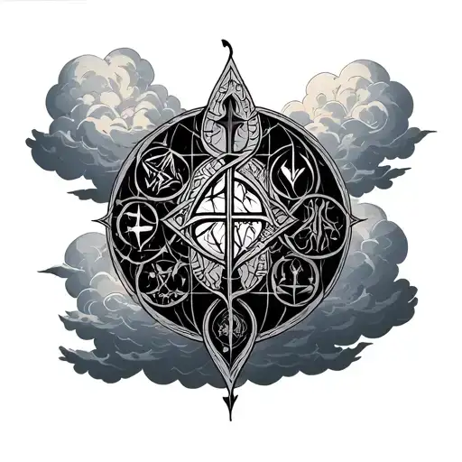 Clouds With Sigils Intertwined With Sacred Scripture