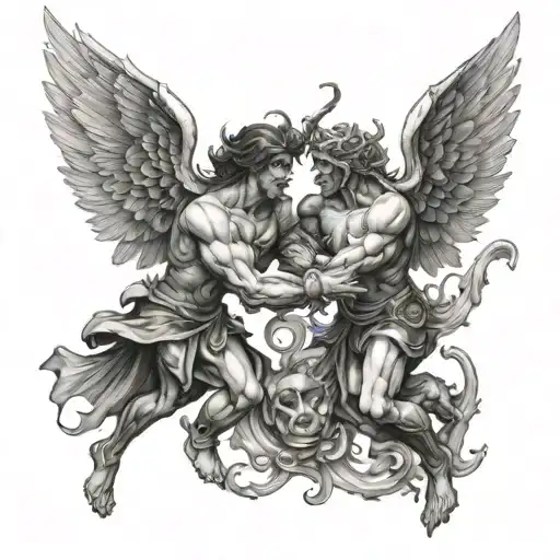Angels And Demons Fighting