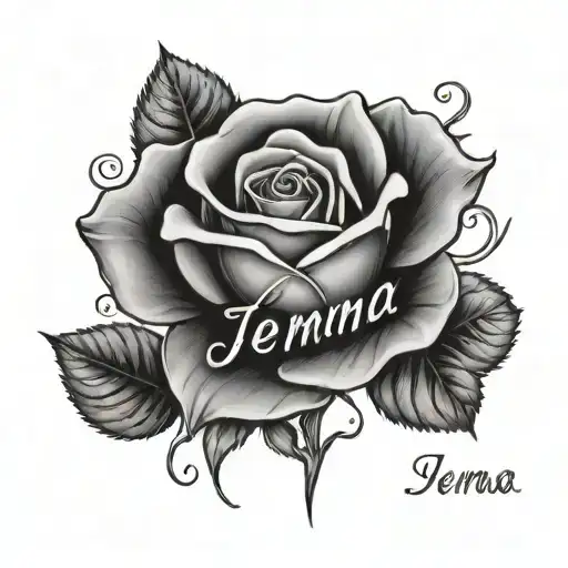 Rose Stem Name Jemma Written Inside