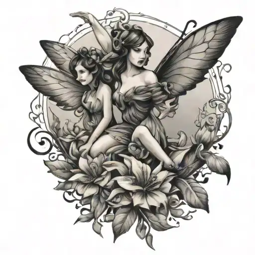 Flora Fana And Merriweather Fairies Flying