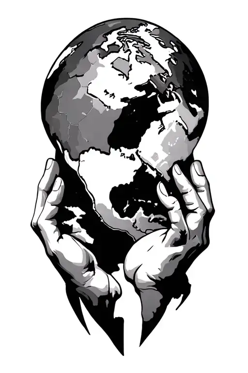 Atlas Holding The World Map Made