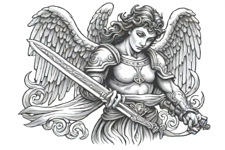 Angel Holding A Sword