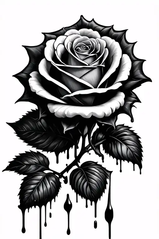 Black Dripping Rose