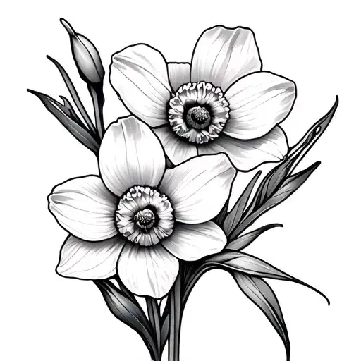 Daffodil And Poppy Flower
