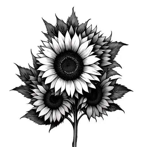 Sunflowers And Leaves