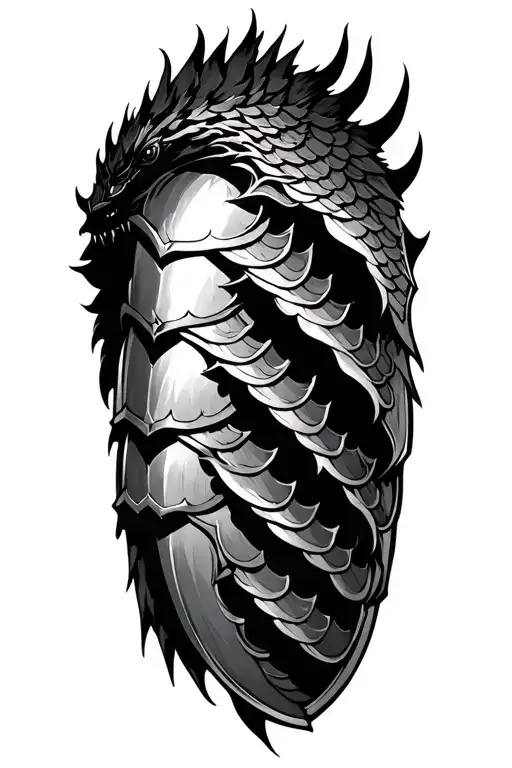 Dragon Scale Shoulder Armor Sleeve Tattoo Design