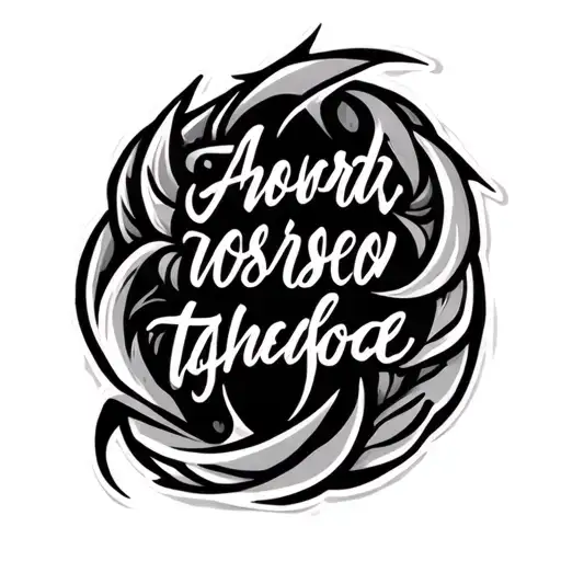 Tribal Design For Arms With Motivational Quote