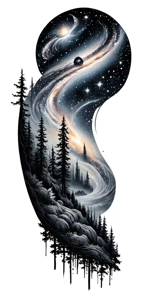 Galaxies Space Stars Forest