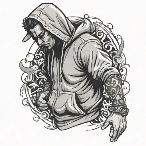 Gangster Standing With Hoodie