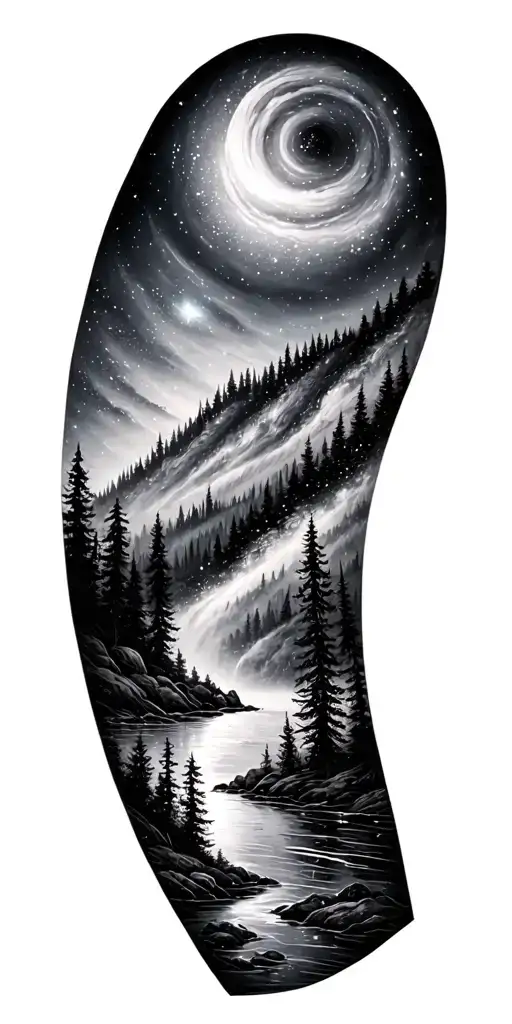 Galaxies Space Stars Forest River