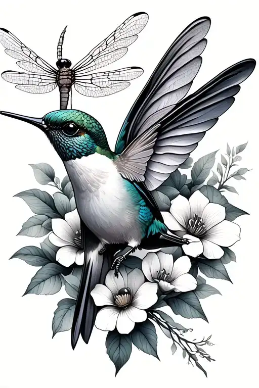 Hummingbird And Dragonfly