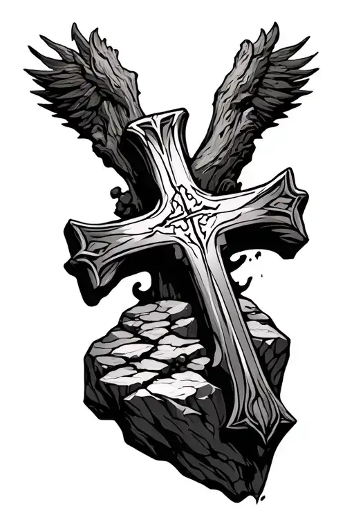Ebenezer Rocks With Cross