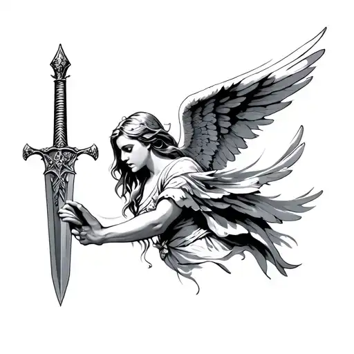 Angel Holding A Sword