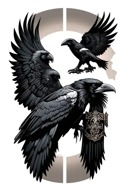 Odins Ravens Huginn And Muninn Arm Band