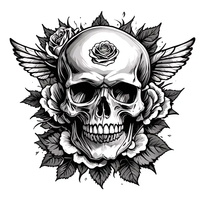 Skull Rose Time Bike Formula 1 Fly