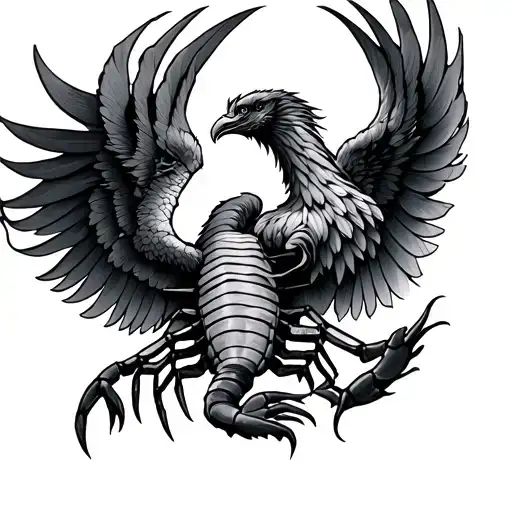 Scorpion Phoenix Wings Spread