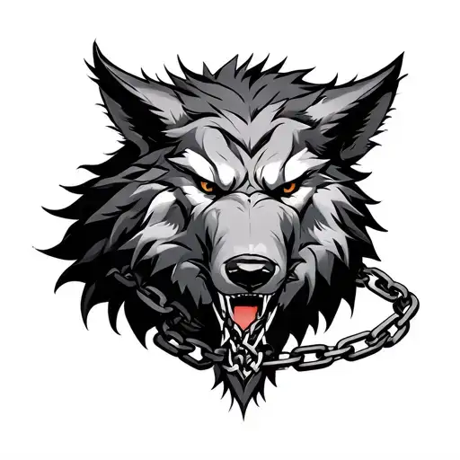 Fenrir With Chain Across His Neck Front Facing
