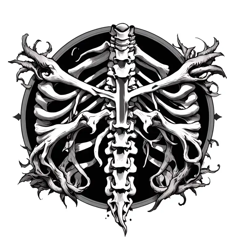 Cross Spine Tattoo Design