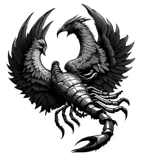 Scorpion Phoenix Wings Spread