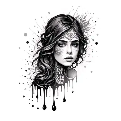 Oil Spill With Womans Face