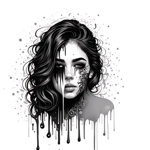 Oil Spill With Womans Face Hidden
