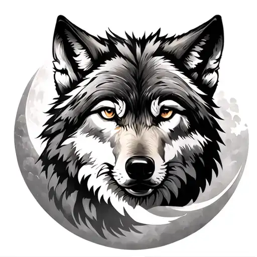 Wolf And Moon