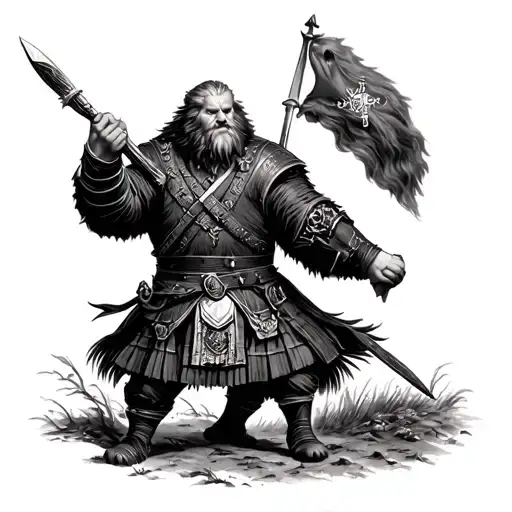 Scottish Highlander In Battle