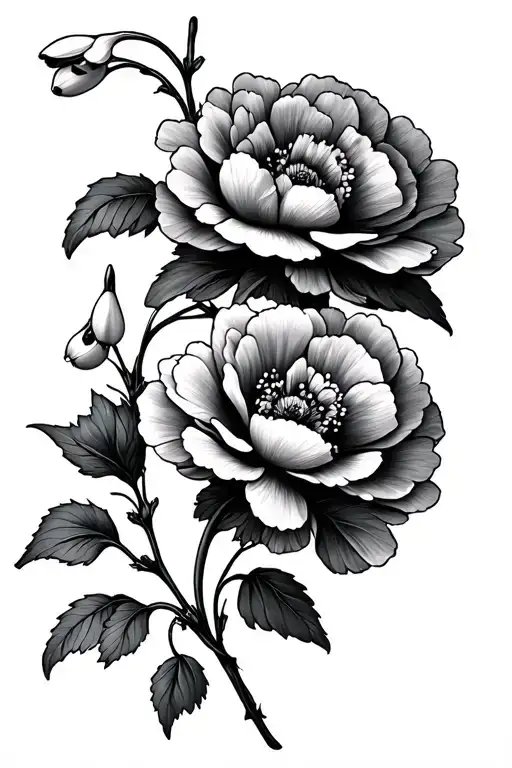 Vines With Carnations And Snowdrop Flower
