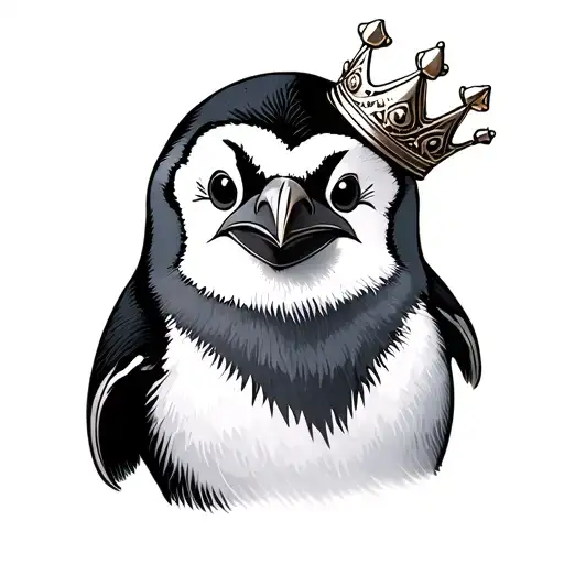 Female Penguin Wearing A Crown