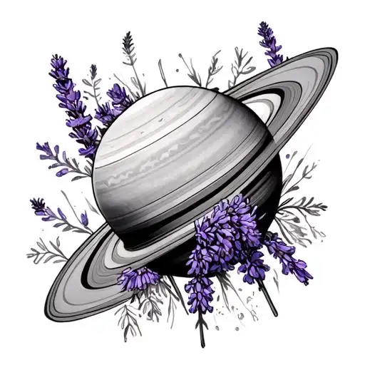 Lavender And Saturn Sketch