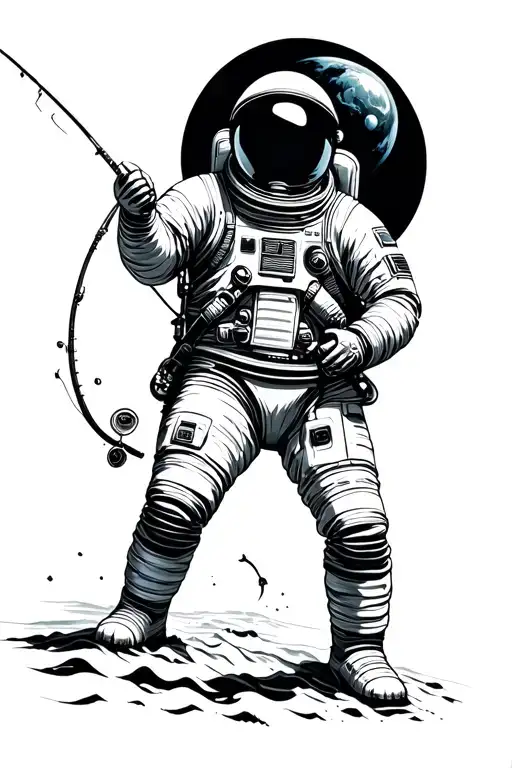 Astronaut Fishing In A Black Hole