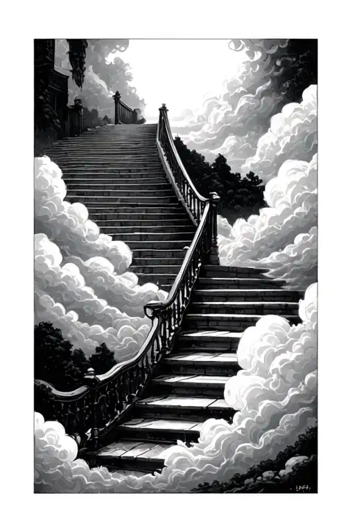 Stairs Through The Clouds With Bland Out To The Edges