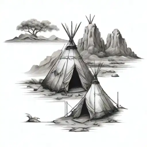 Native American Tents And Scenery Capturing The Beauty