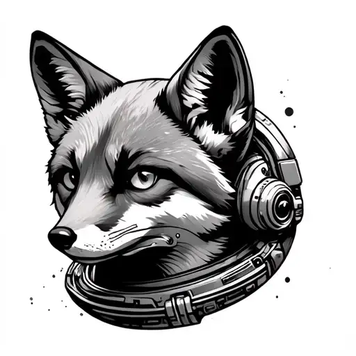 Fox Head In A Spacesuit Looking Out Into Distance