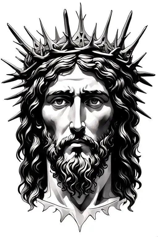 Jesus Face With Thorn Crown