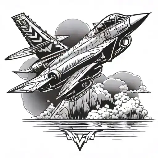 Fighter Jet Over Dam