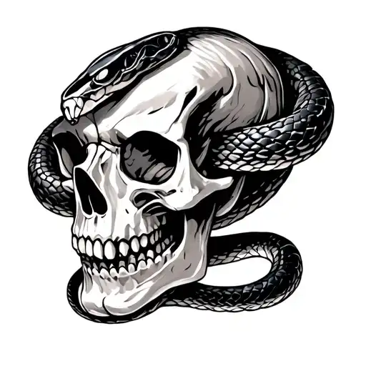 Skull An Snake